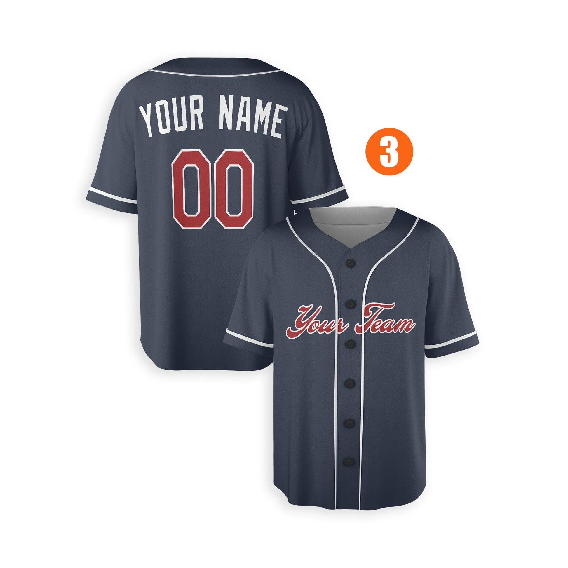 Custom Atlanta Braves Jersey Fan Made, Infant, Toddler, Youth & Adult Piping 3