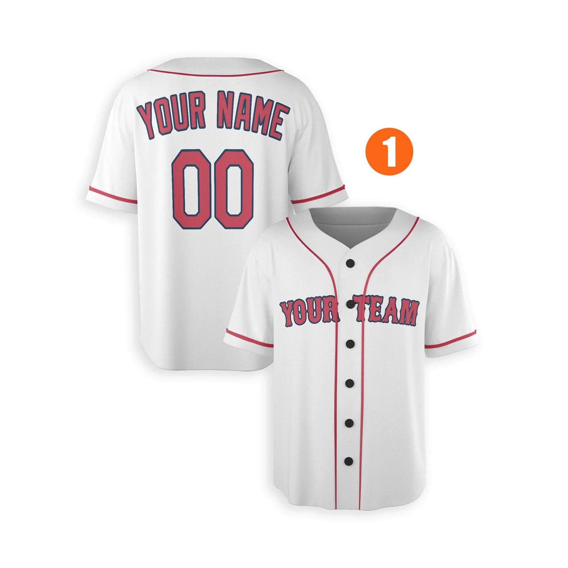 Custom Boston Red Sox Jersey Fan Made, Infant, Toddler, Youth & Adult Piping 1