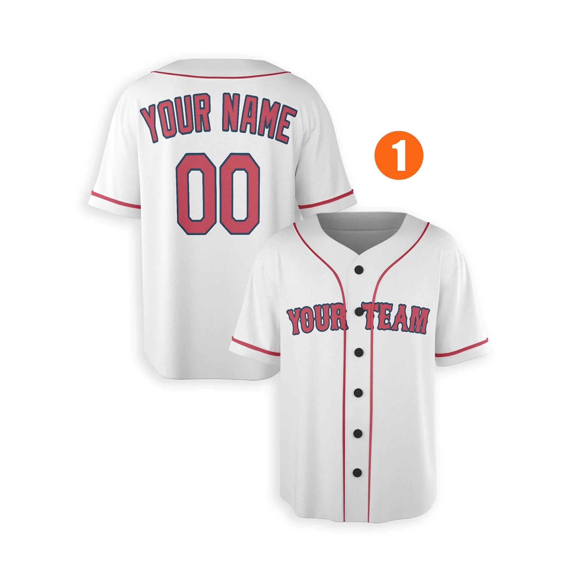 Custom Boston Red Sox Jersey Fan Made, Infant, Toddler, Youth & Adult Piping 1