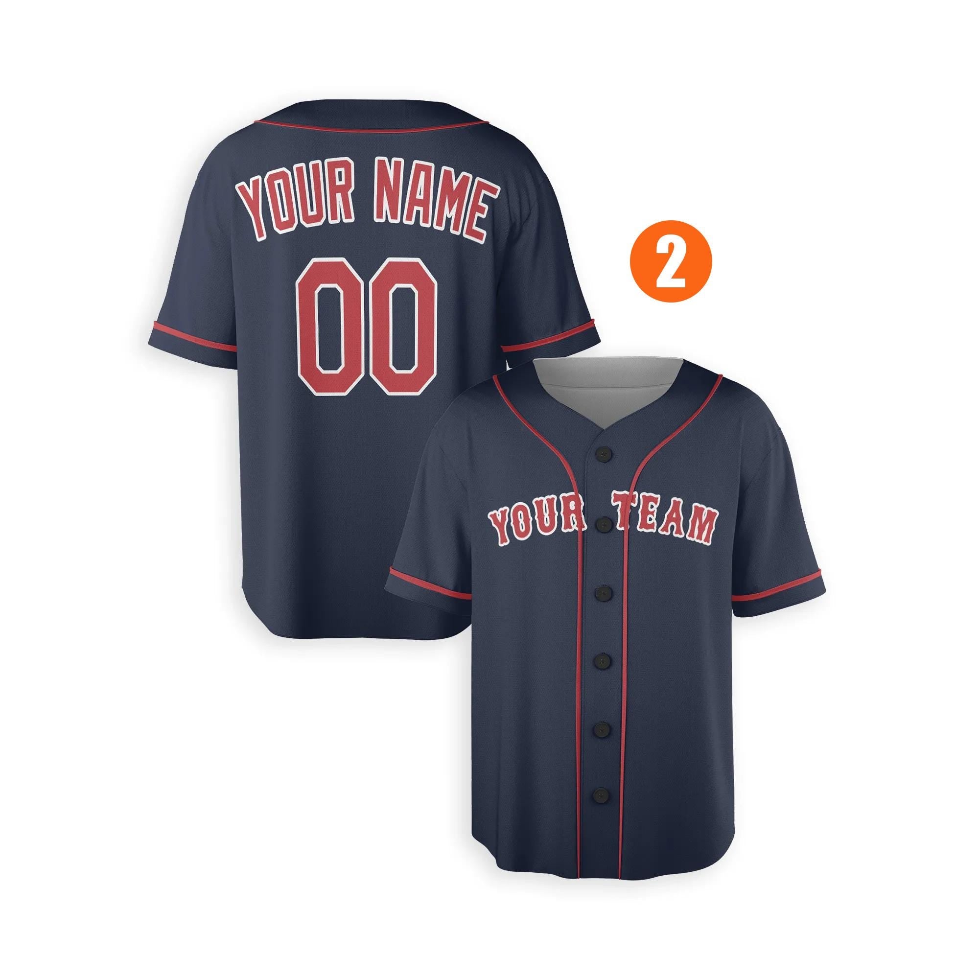 Custom Boston Red Sox Jersey Fan Made, Infant, Toddler, Youth & Adult Piping 2