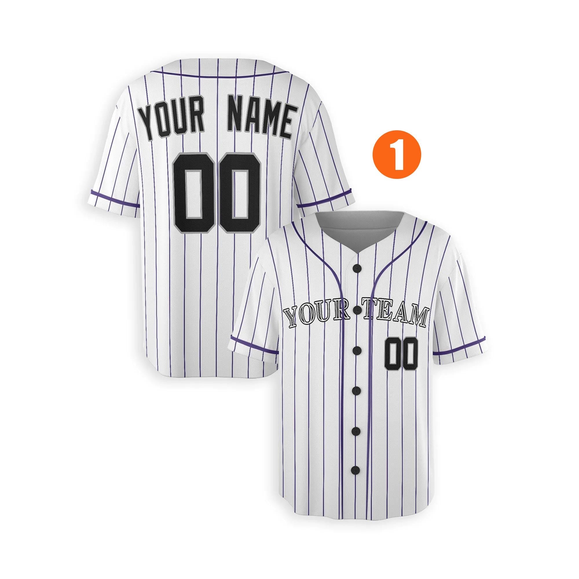 Custom Colorado Rockies Jersey Fan Made, Infant, Toddler, Youth & Adult Piping Color 1