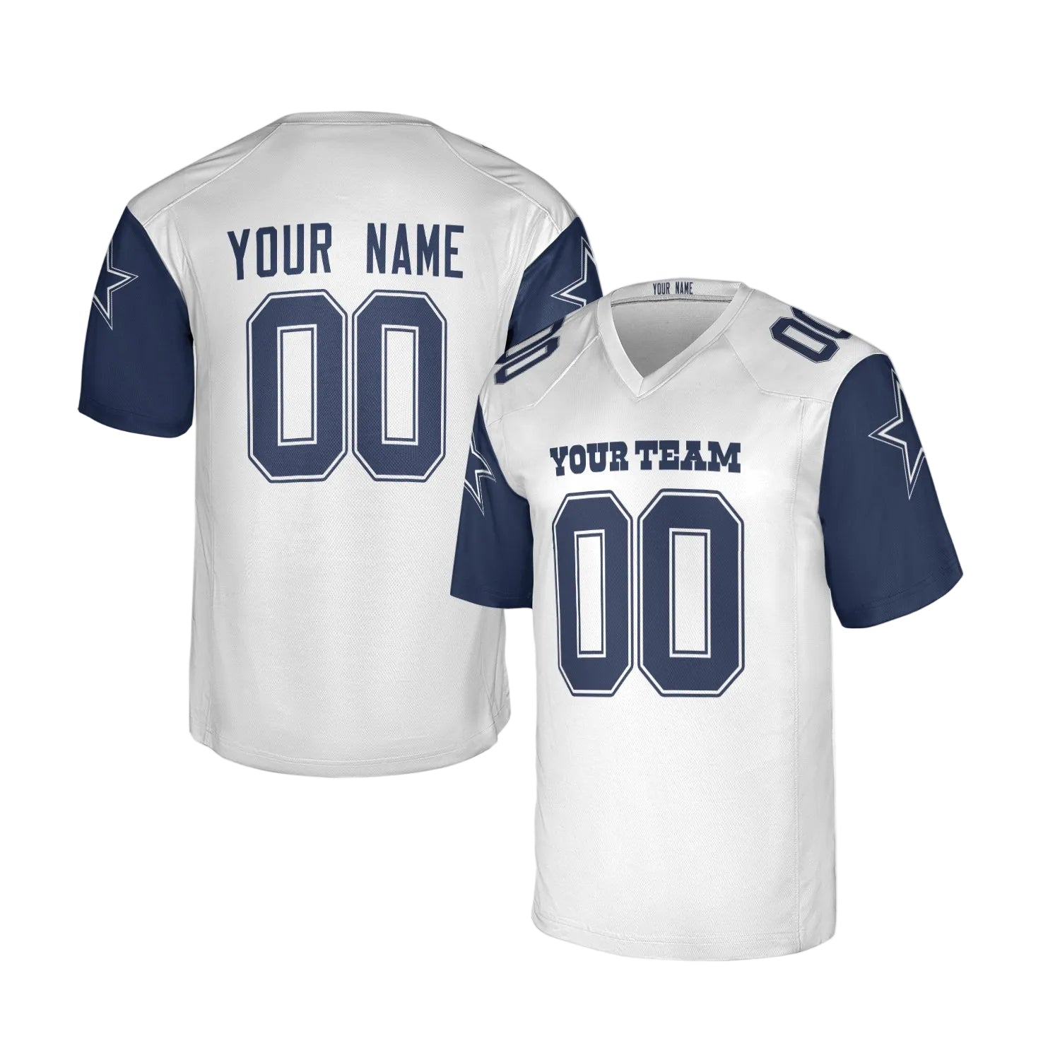 Custom Dallas Cowboys Jersey – Team Name, Name & Number – Fan Made Color 1