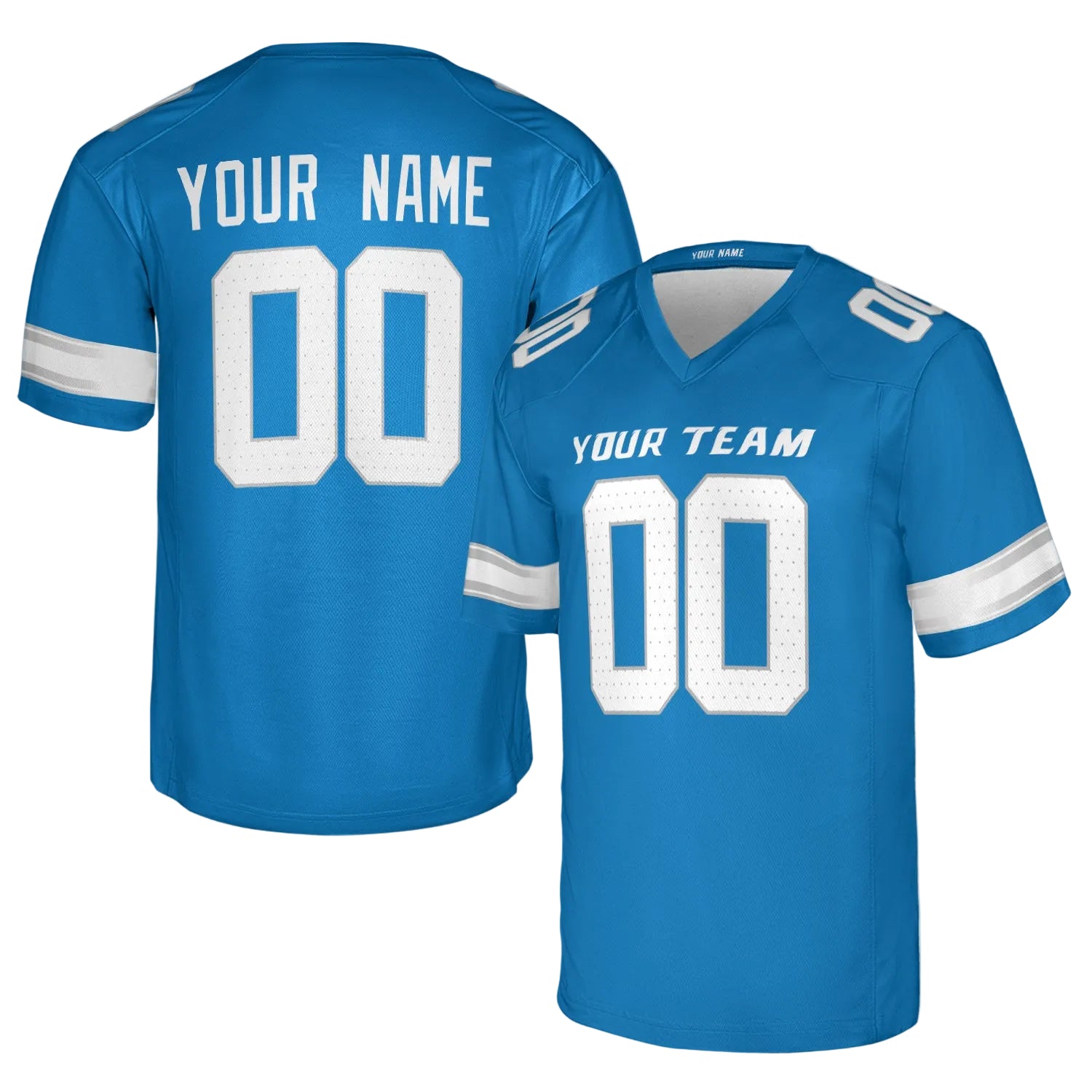 Custom Detroit Lions Jersey – Team Name, Name & Number – Fan Made Color 1