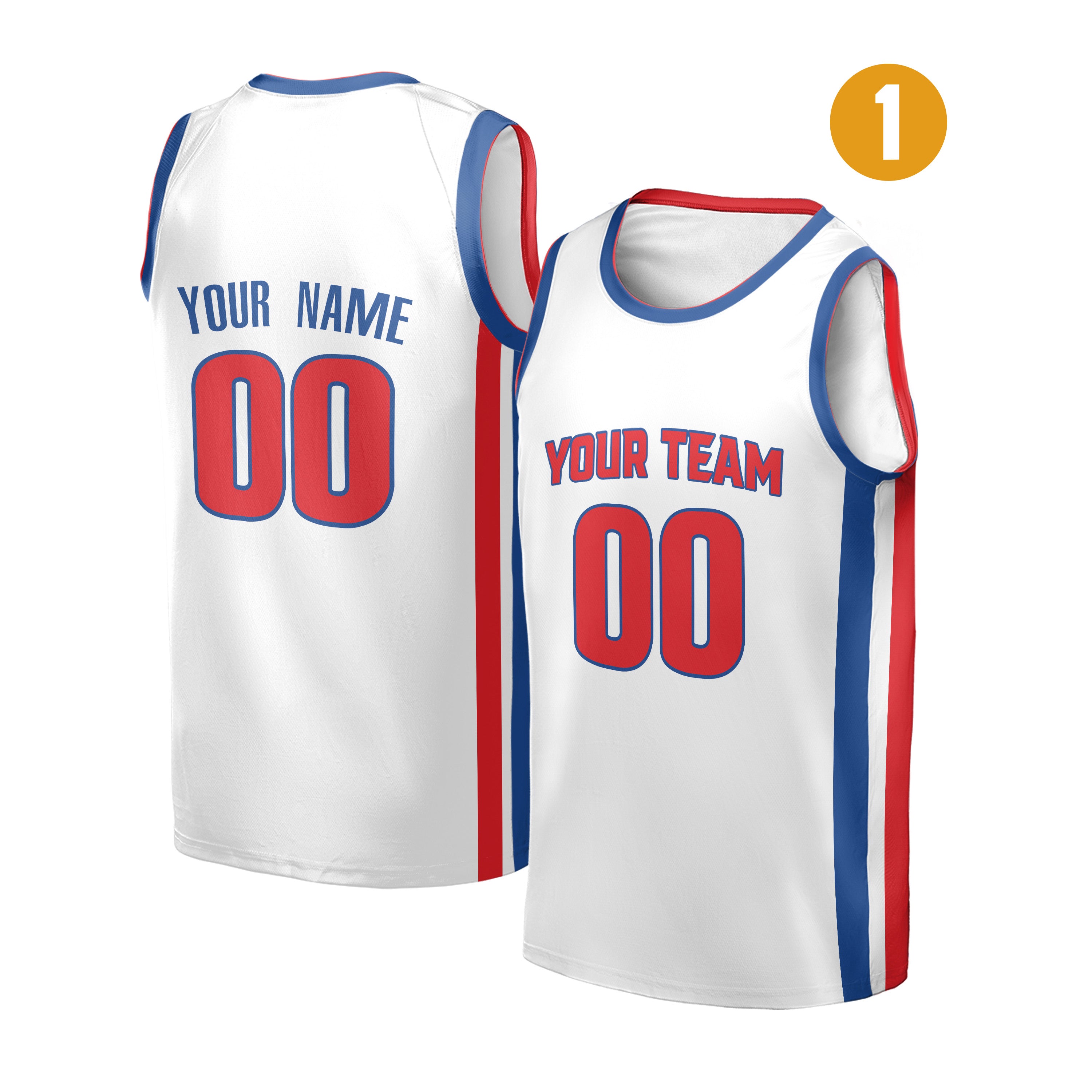 Custom Detroit Pistons Jersey Fan Made, Toddler, Youth & Adult Color 1 