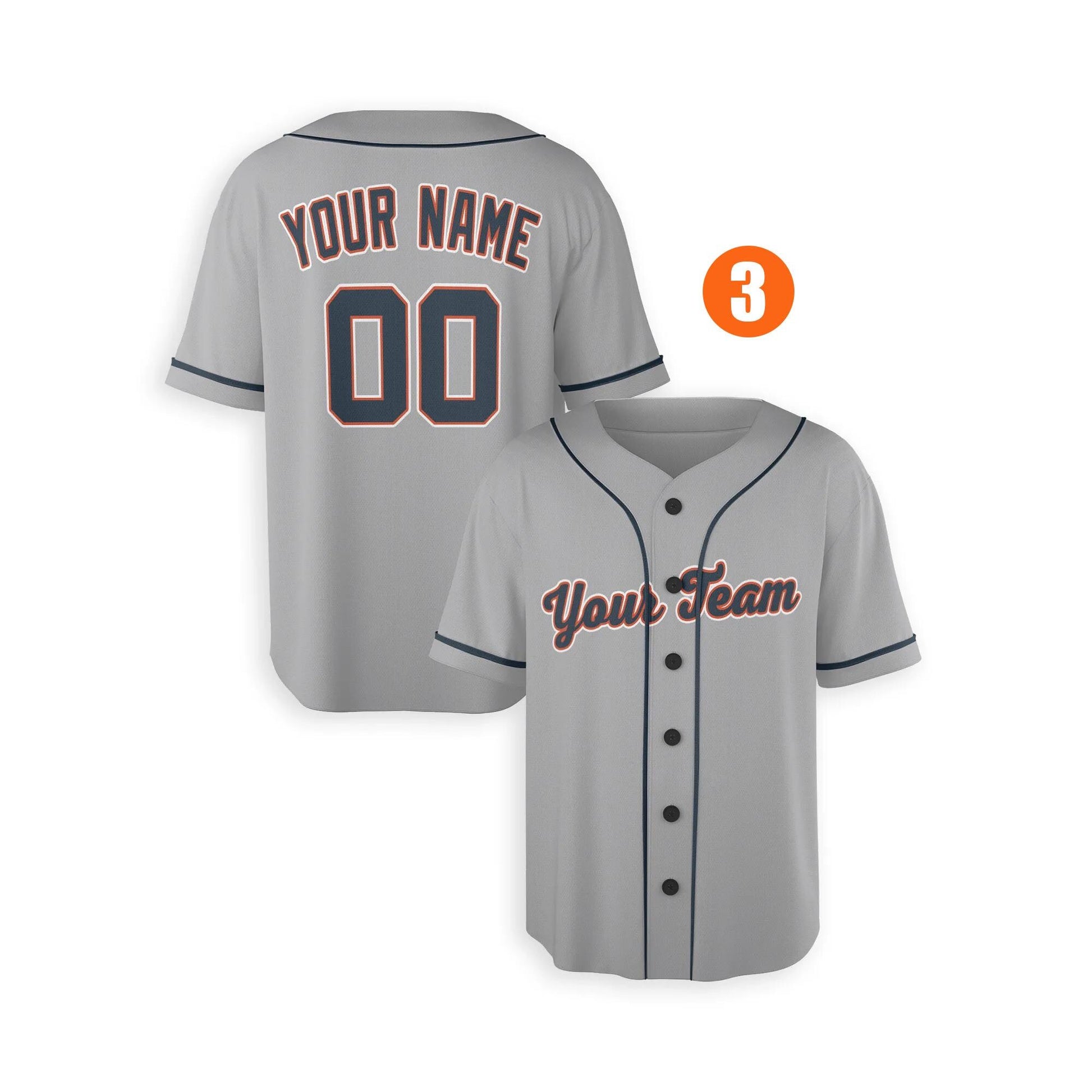 Custom Detroit Tigers Jersey Fan Made, Infant, Toddler, Youth & Adult Piping 3