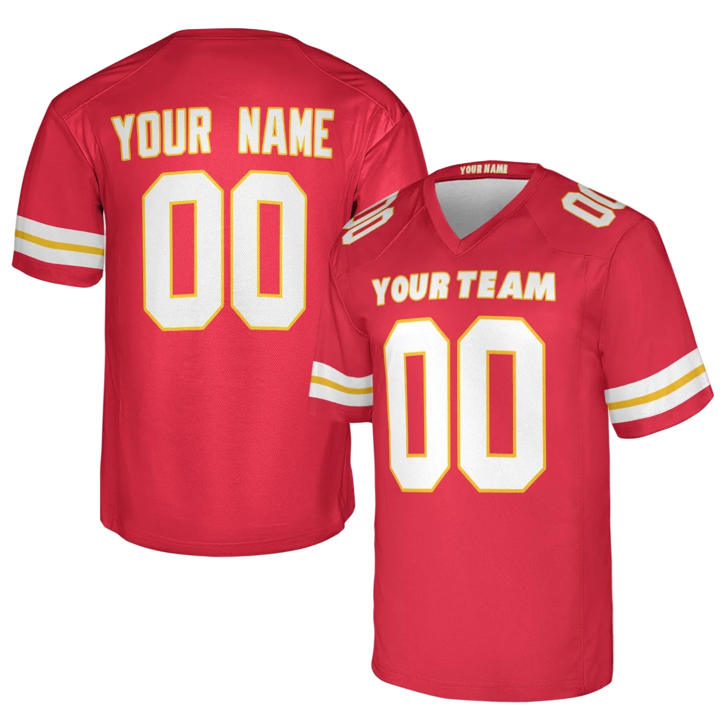 Custom Kansas City Chiefs Jersey – Team Name, Name & Number – Fan Made Color 1