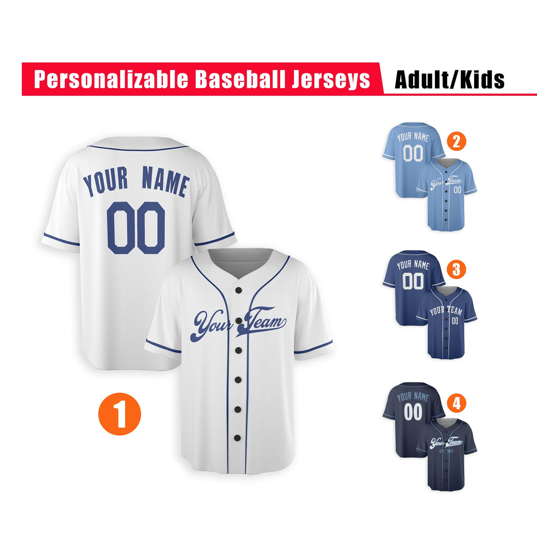 Custom Kansas City Royals Jersey Fan Made, Infant, Toddler, Youth & Adult