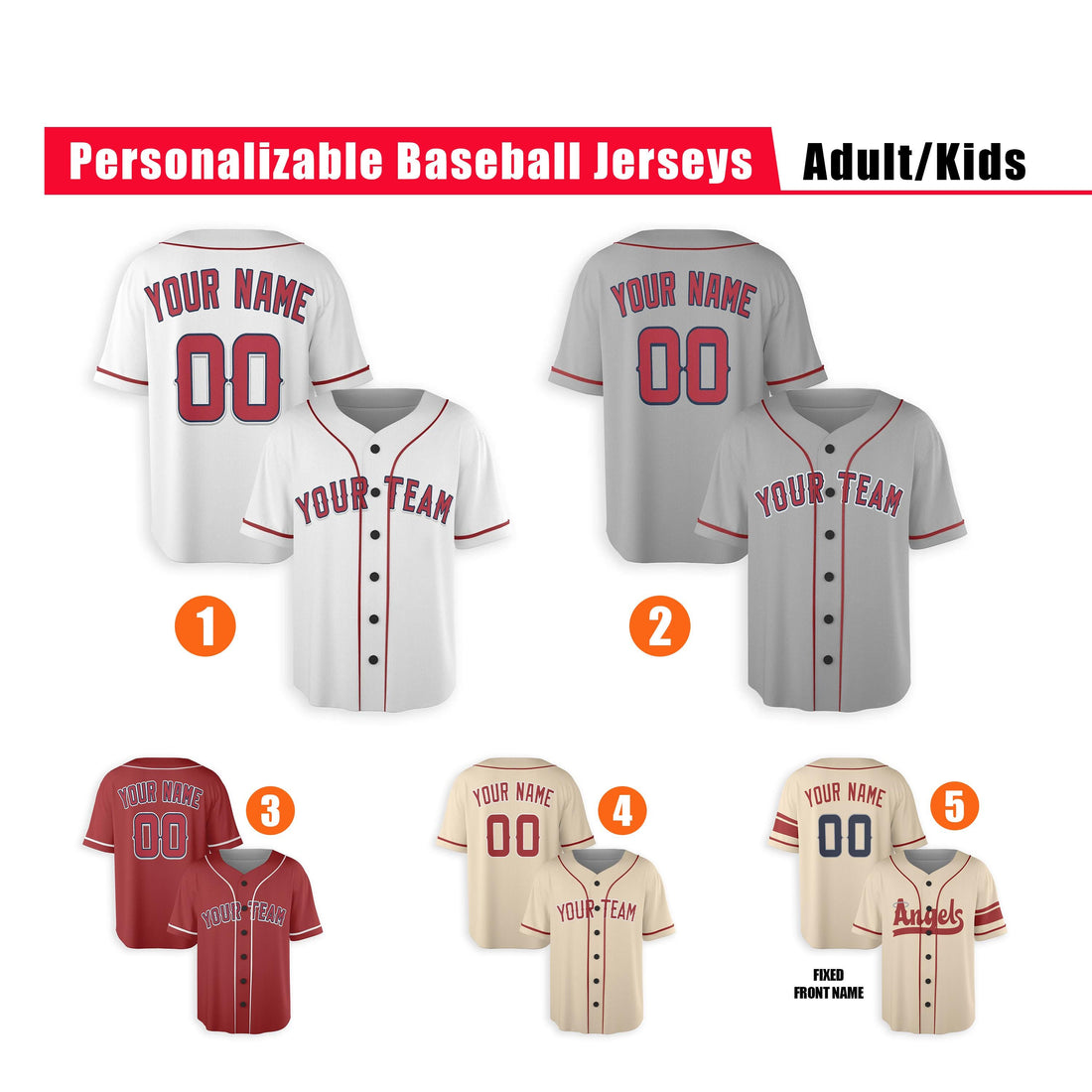 Custom Los Angeles Angels Jersey Fan Made, Infant, Toddler, Youth & Adult