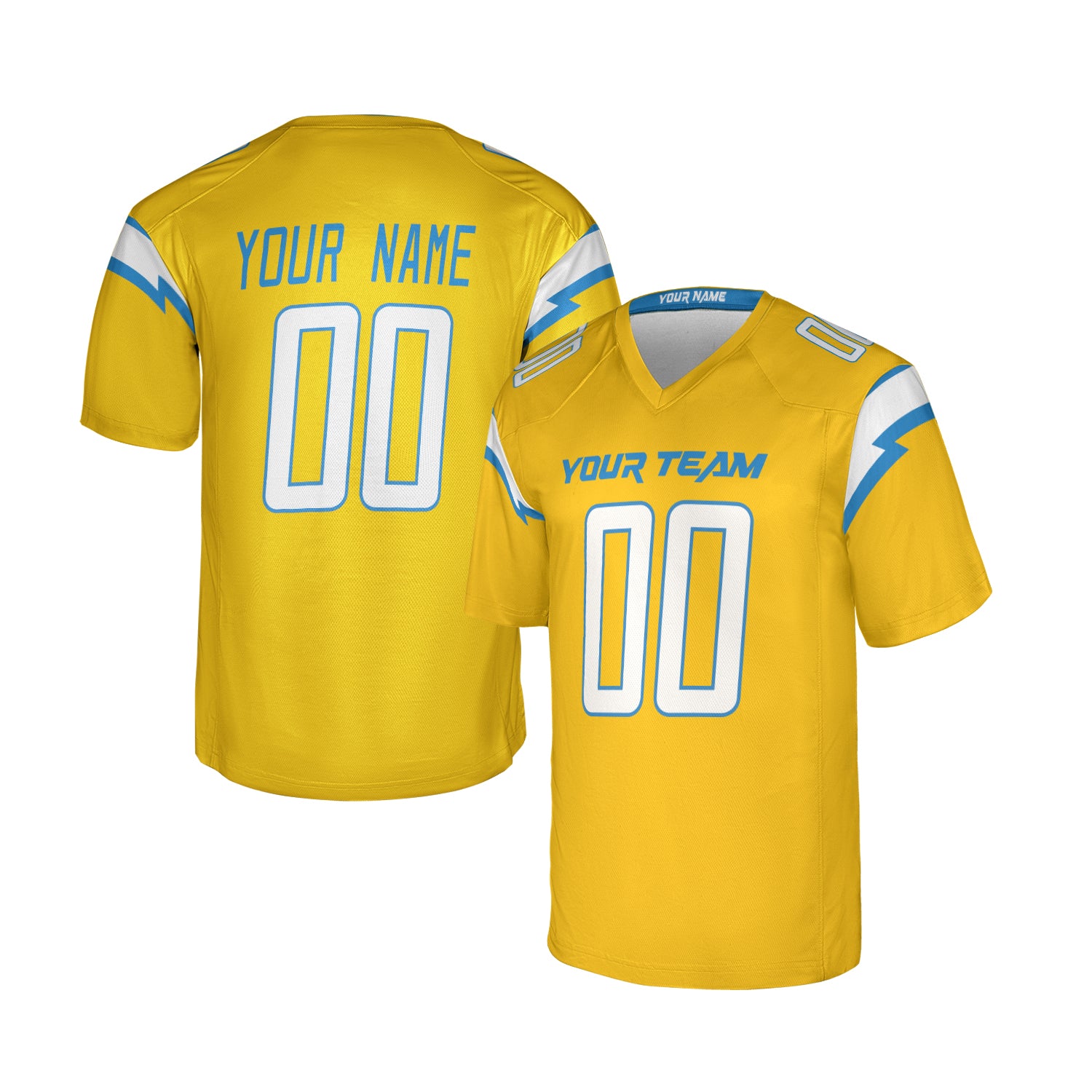 Custom Los Angeles Chargers Jersey – Team Name, Name & Number – Fan Made Color 5