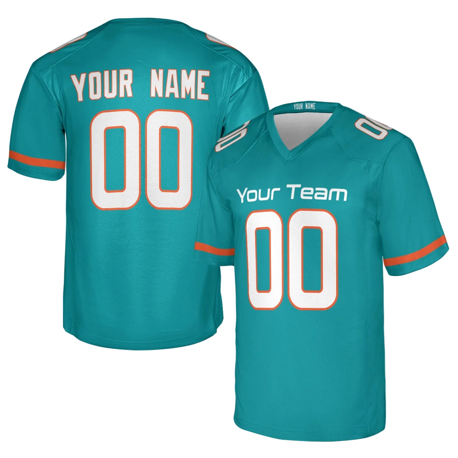 Custom Miami Dolphins Jersey – Team Name, Name & Number – Fan Made Color 2