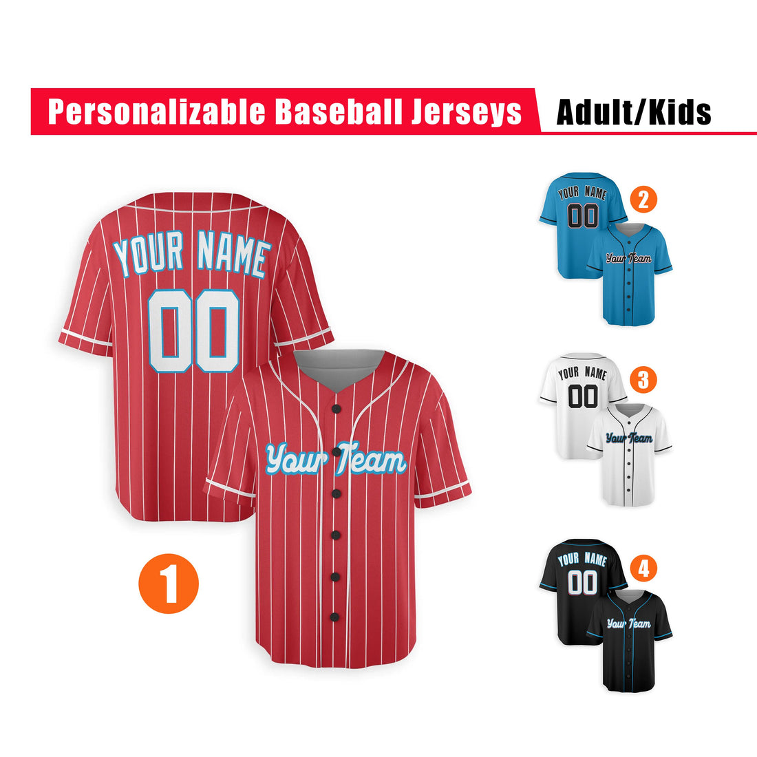 Custom Miami Marlins Jersey Fan Made, Infant, Toddler, Youth & Adult