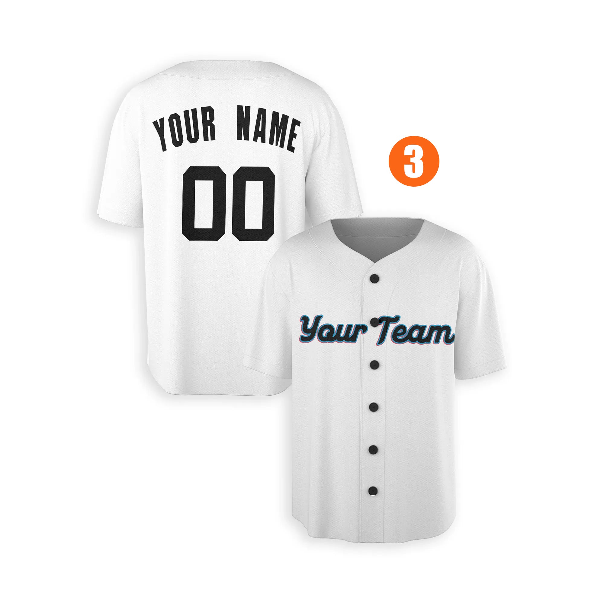 Custom Miami Marlins Jersey Fan Made, Infant, Toddler, Youth & Adult No Piping 3