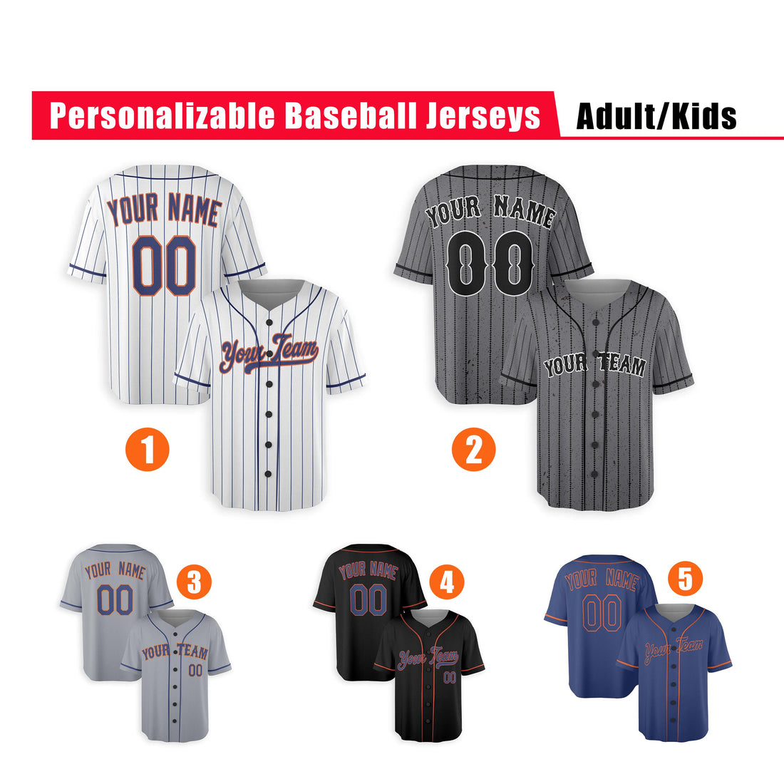 Custom New York Mets Jersey Fan Made, Infant, Toddler, Youth & Adult