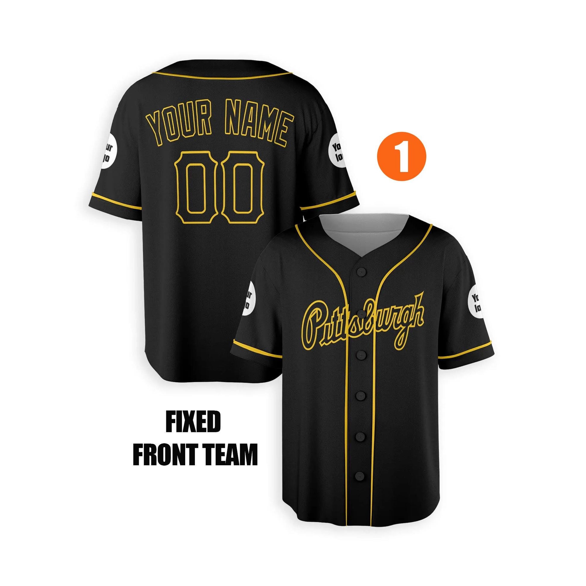 Custom Pittsburgh Pirates Jersey Fan Made, Infant, Toddler, Youth & Adult Piping 1