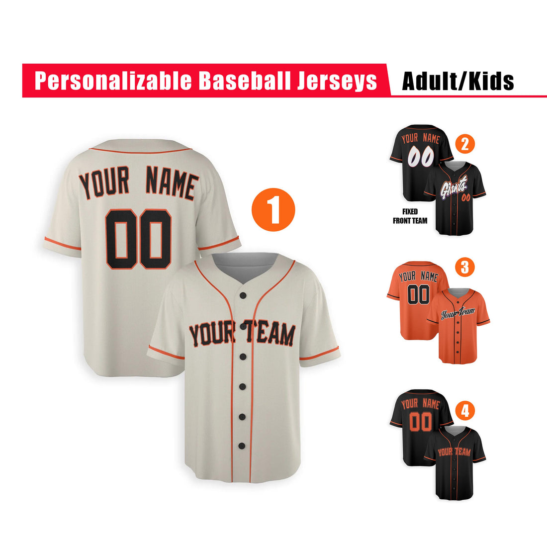 Custom San Francisco Giants Jersey Fan Made, Infant, Toddler, Youth & Adult