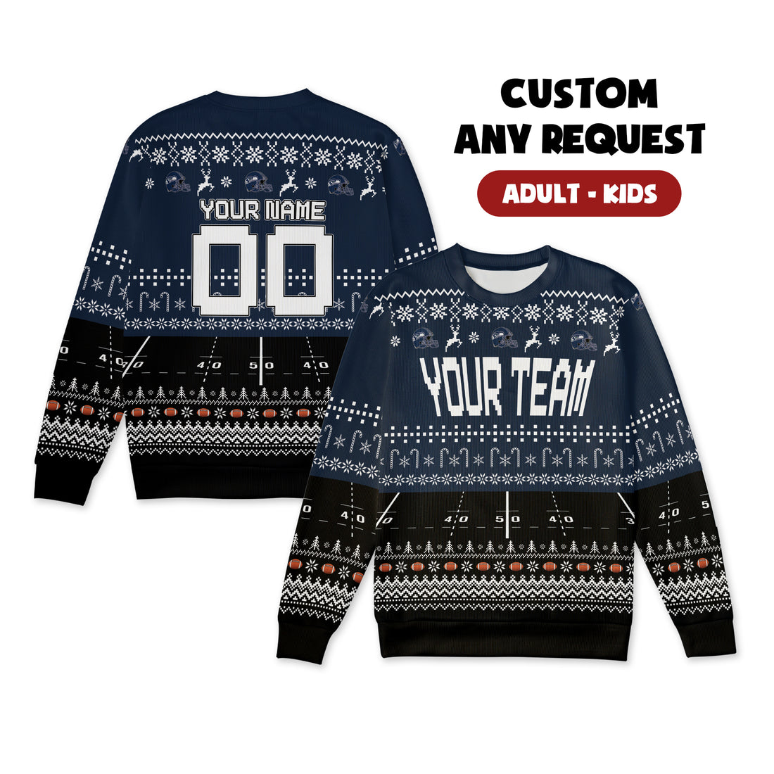 Custom Seattle Seahawks Christmas Ugly Sweater for Couples, Dad & Family Gifts Color 1 Desc 1