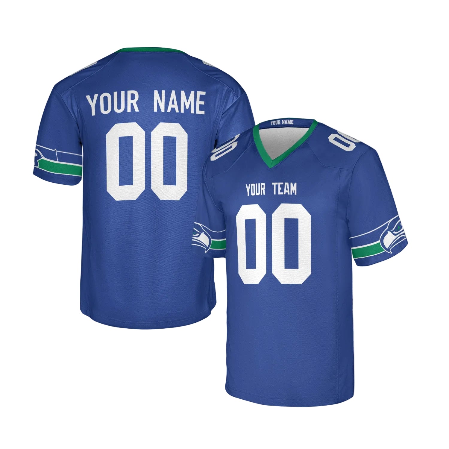 Custom Seattle Seahawks Jersey – Team Name, Name & Number – Fan Made Color 3