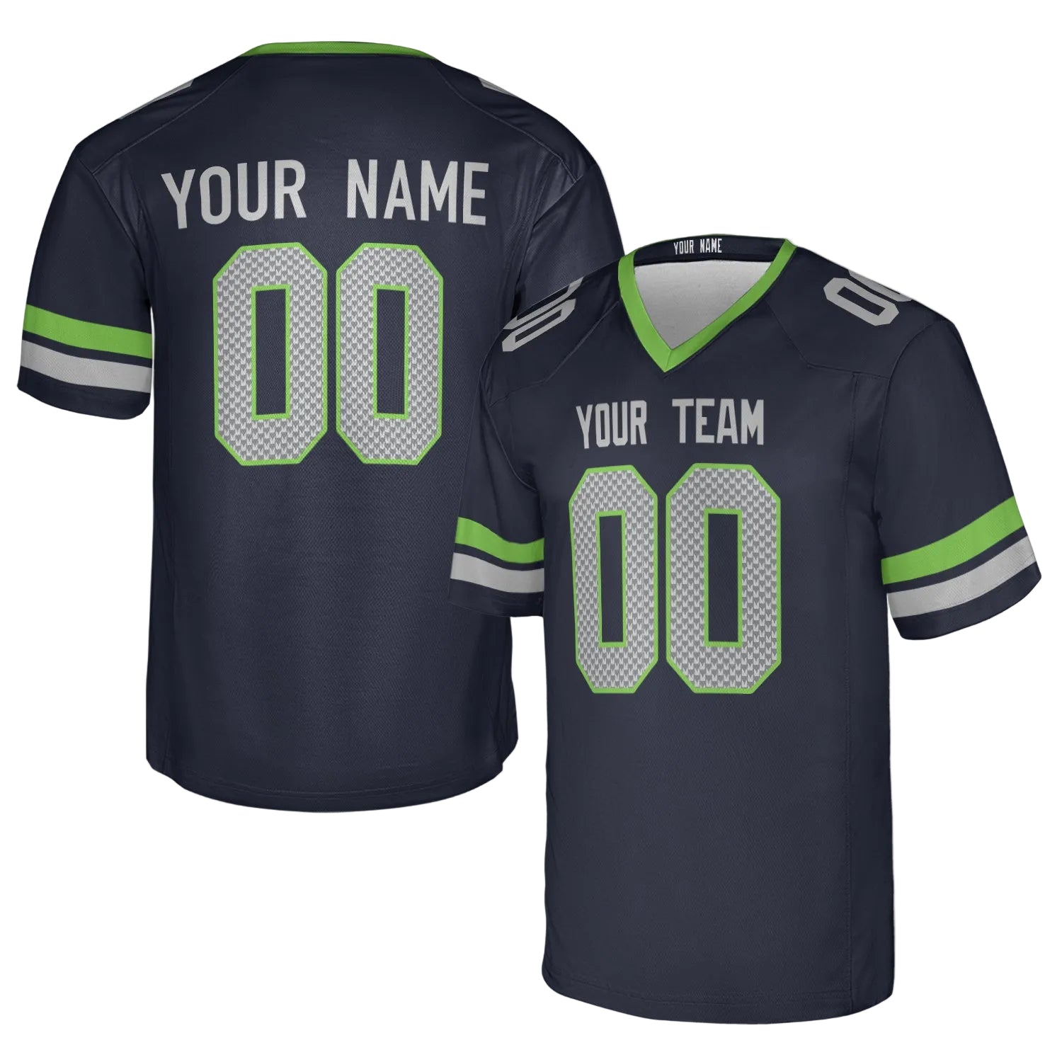 Custom Seattle Seahawks Jersey – Team Name, Name & Number – Fan Made Color 4