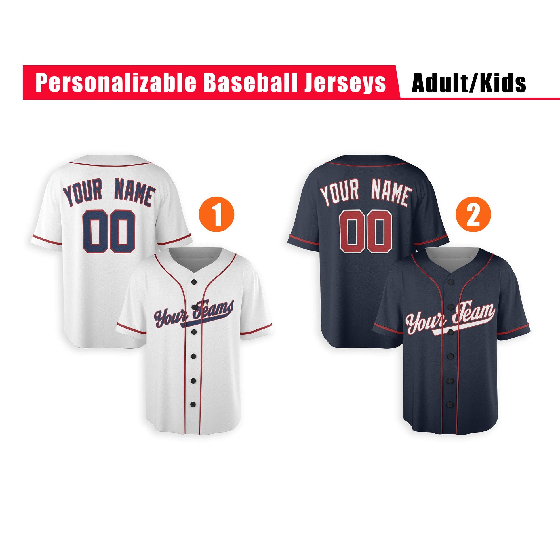 Custom Washington Nationals Jersey Fan Made, Infant, Toddler, Youth & Adult