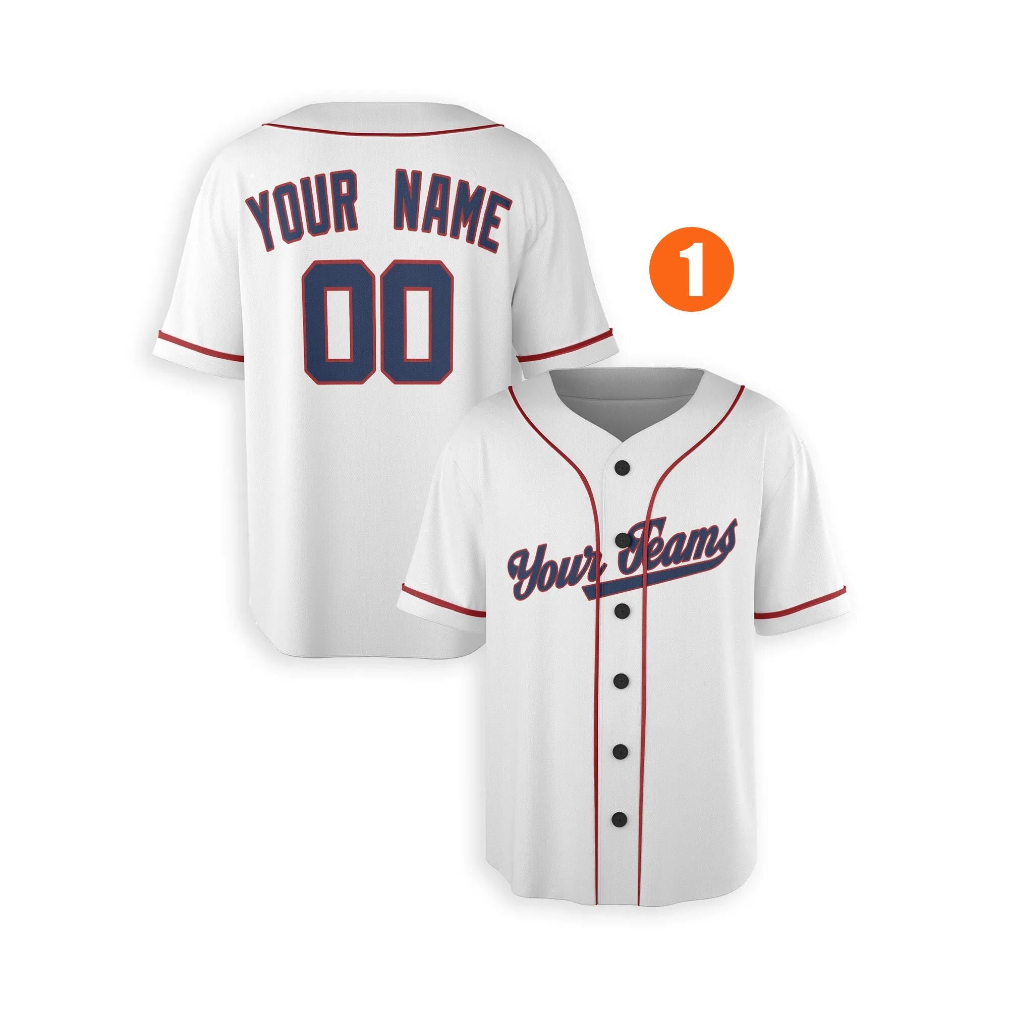 Custom Washington Nationals Jersey Fan Made, Infant, Toddler, Youth & Adult Piping 1