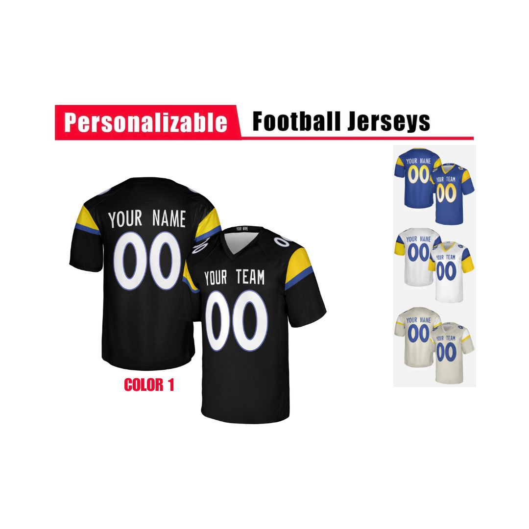 Personalized Los Angeles Rams Jersey – Team Name, Name & Number – Fan Made